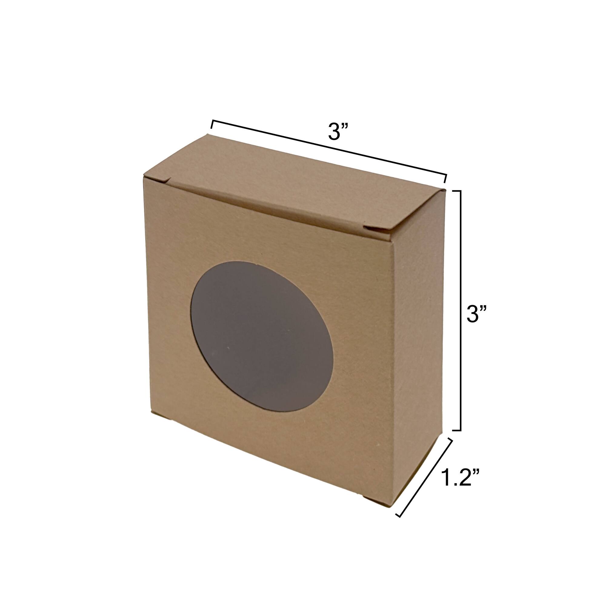 3" x 3" Square Kraft Paper Soap Boxes with Window, 20ct. by Make Market®